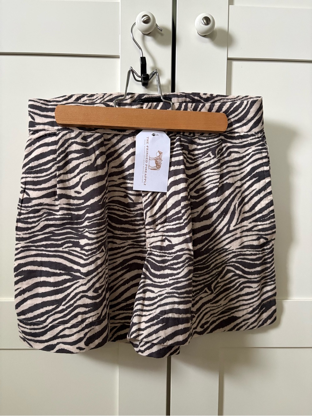 Zebra-Print Women's Skort in Black & Cream
